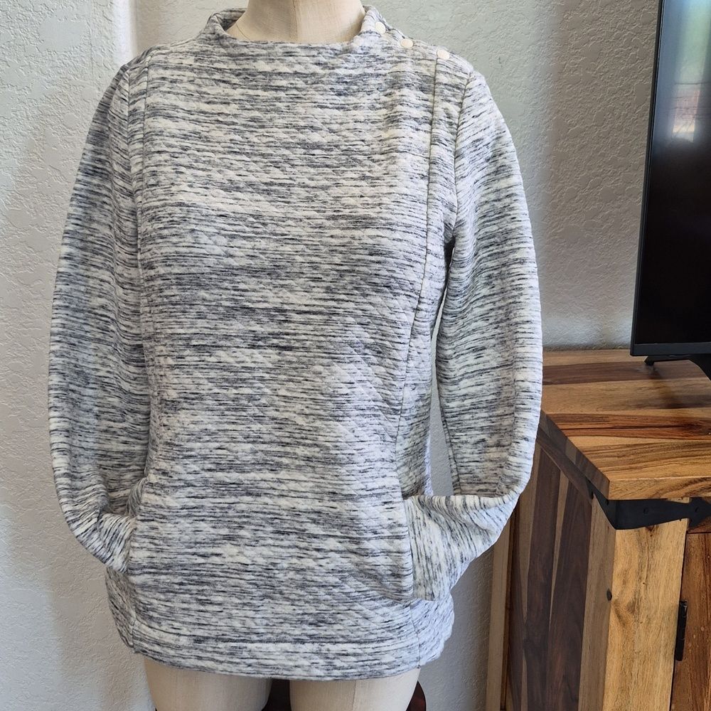 T By Talbots 60% Cotton Blend, Quilted Pattern Pull Over Sweater Sz Small